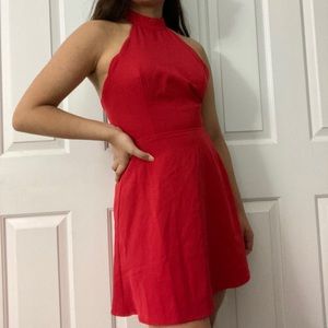 NWOT Tobi red halter skater formal dress